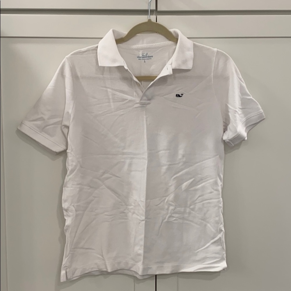 Vineyard vines white polo shirt boys size large 16